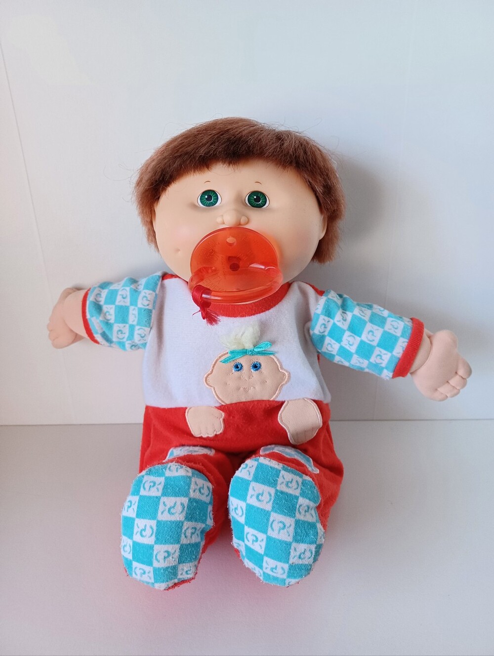 Vintage Cabbage Patch Kids Doll In Multicolor Pjs With Pacifier Toy‎ Collectible